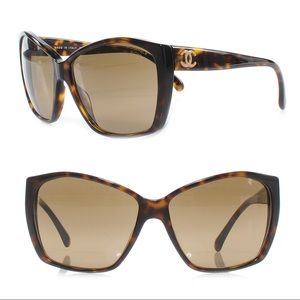 CHANEL Tortoise Shell CC Sunglasses - Style 5203
